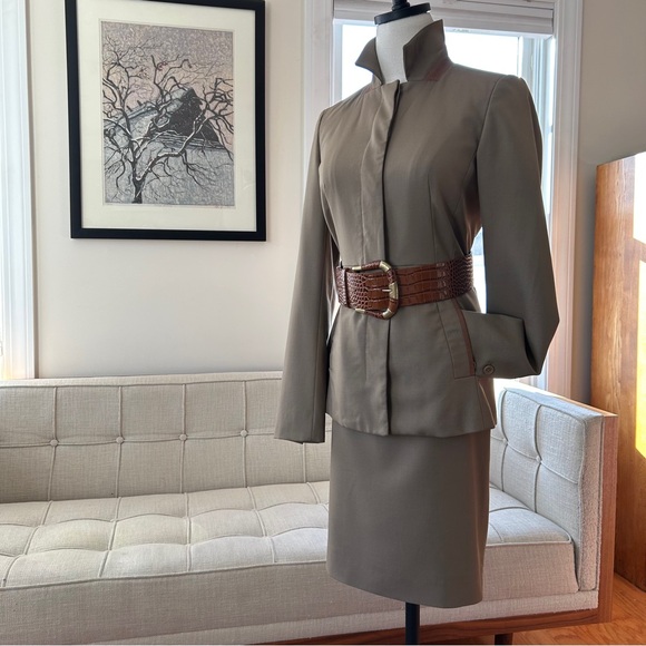 Elie Tahari Jackets & Blazers - Elie Tahari Wool Suit with Leather Trim